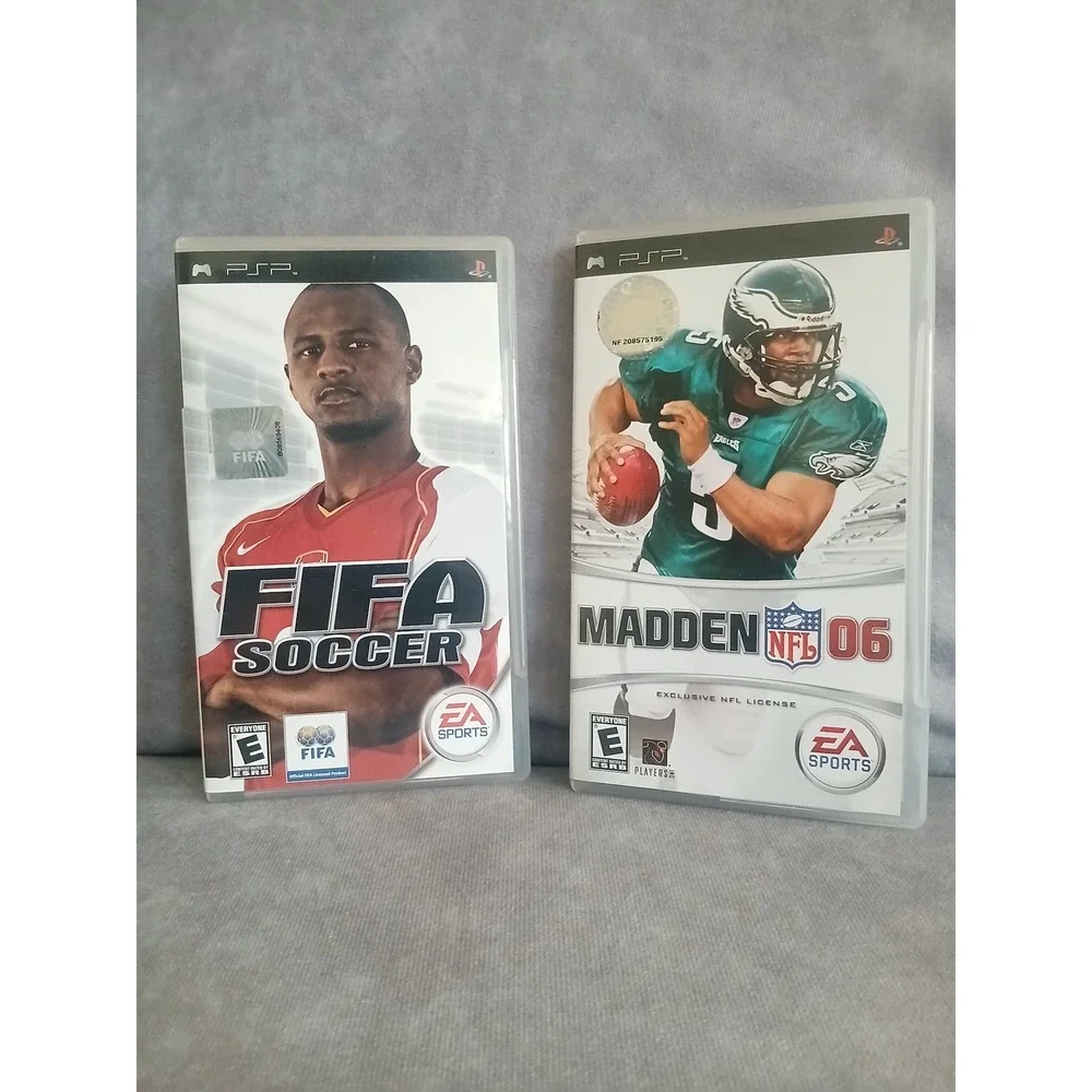 Sony PSP Game Bundle FIFA Soccer and Madden NFL 06 EA Sports UMD with Manuals